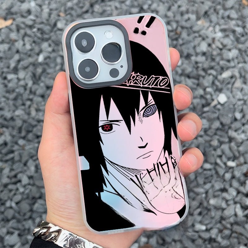 🔥 Coque iPhone Naruto & Sasuke – Effet laser Aurora & protection intégrale - Shopbyshopima